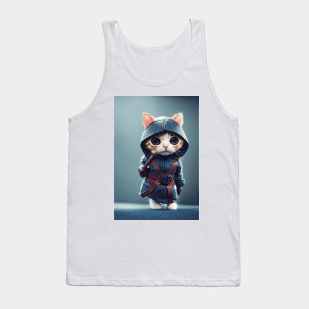 Ninja Cat Toy Tank Top by Happy Woofmas